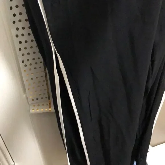 BLACK Slit Leg wide Slacks pants NWT High Waisted Trousers - Picture 5 of 5